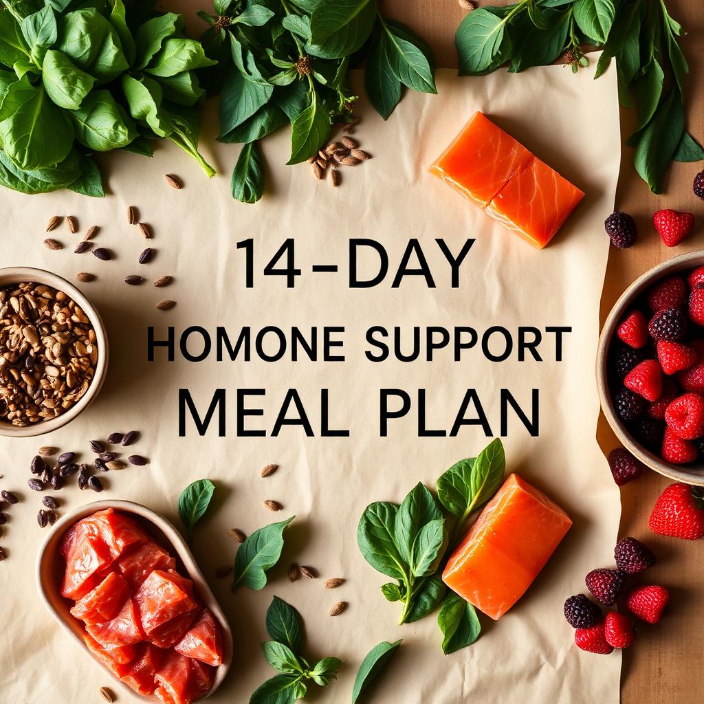 A hormone-supporting meal spread with seeds and greens