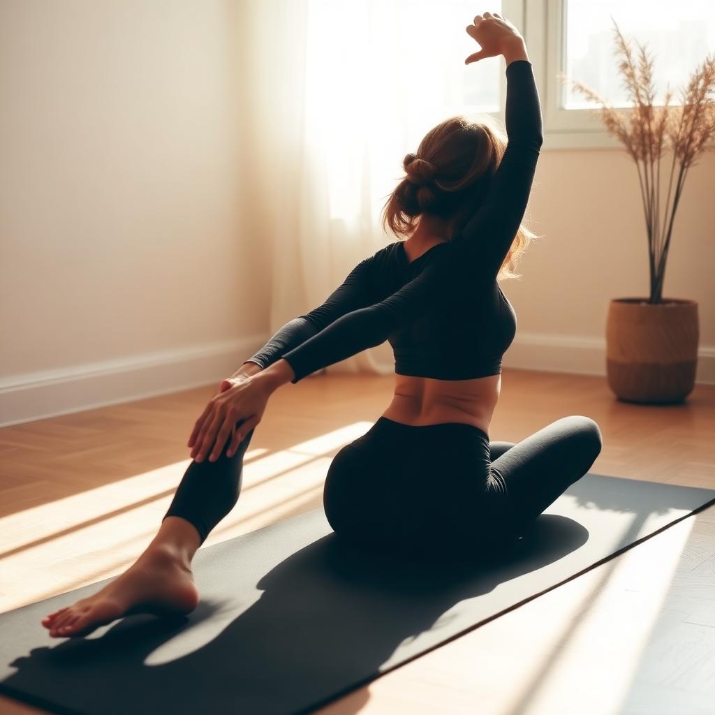 Morning mobility exercises with a foam roller and stretches
