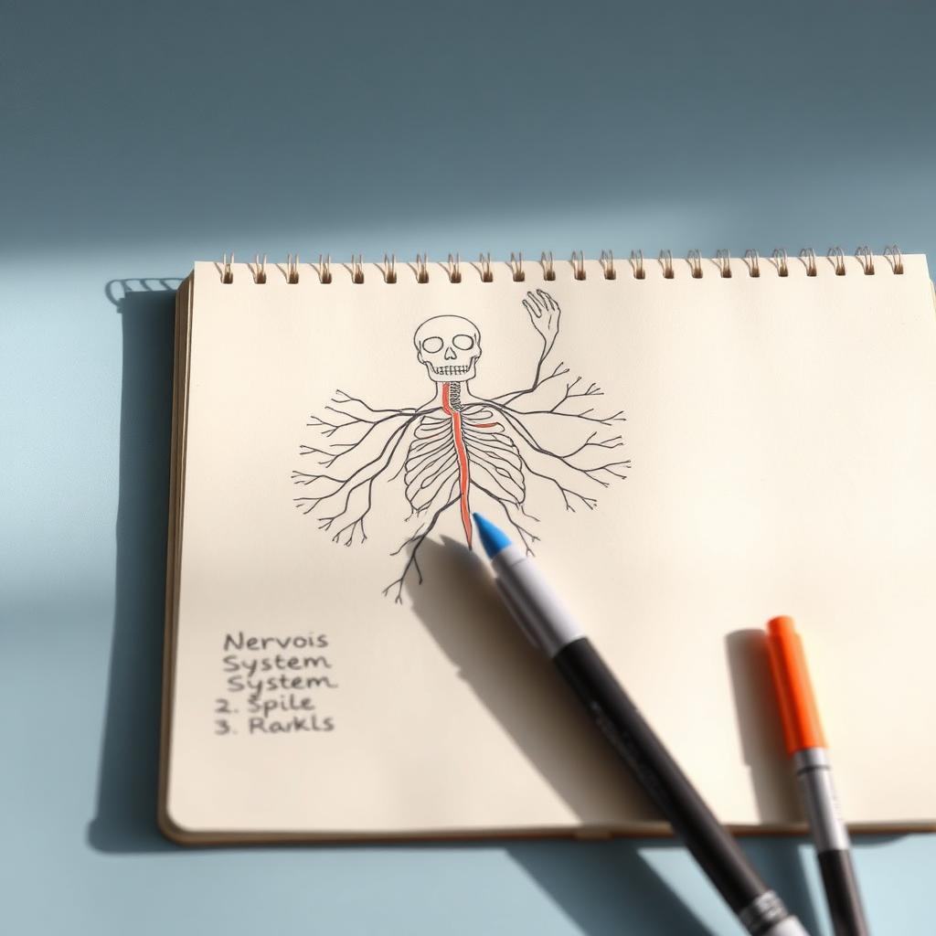 A simple diagram of the nervous system in a journal