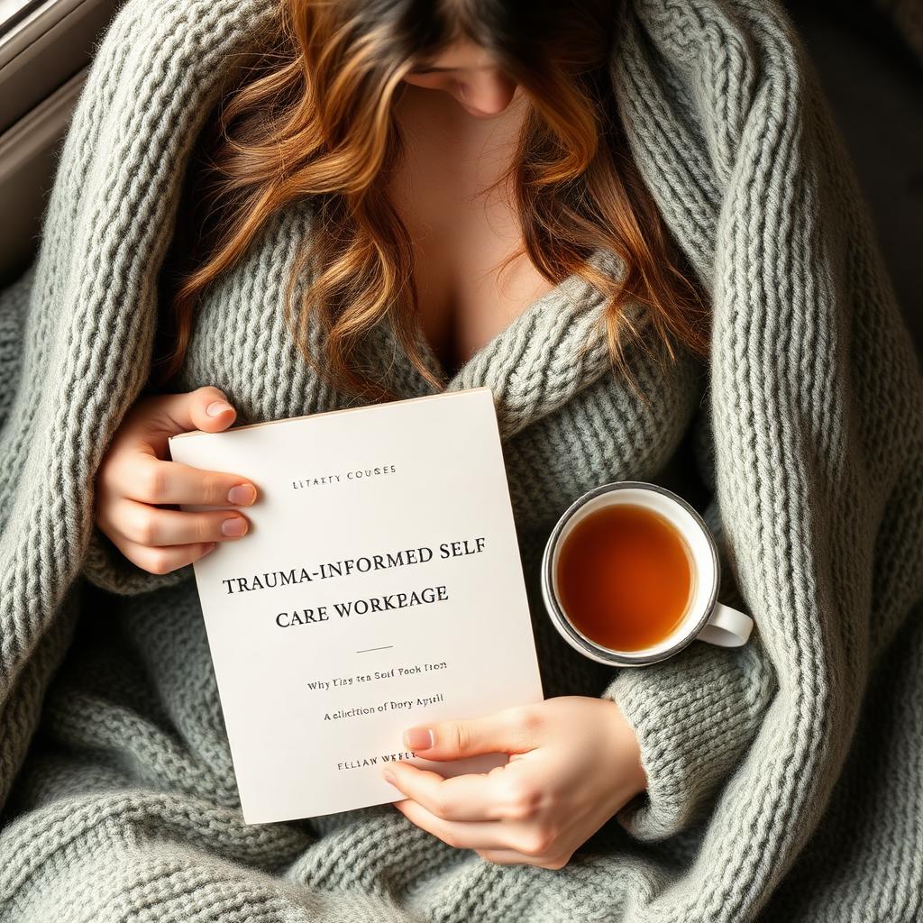 A safe, cosy self-care space with weighted blanket and tea